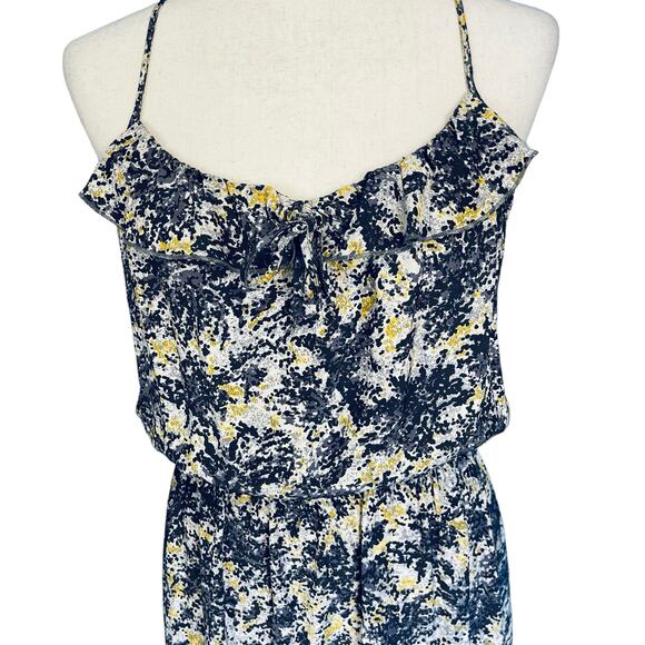 Parker Silk Racerback Sleeveless Mini Dress Gray Yellow Medium - Picture 4 of 9